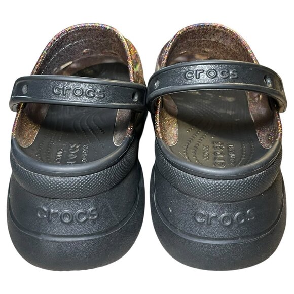 Crocs Platfirm Clogs Womens Sz 8 Classic Bae Pride Translucent Glitter - Picture 8 of 16